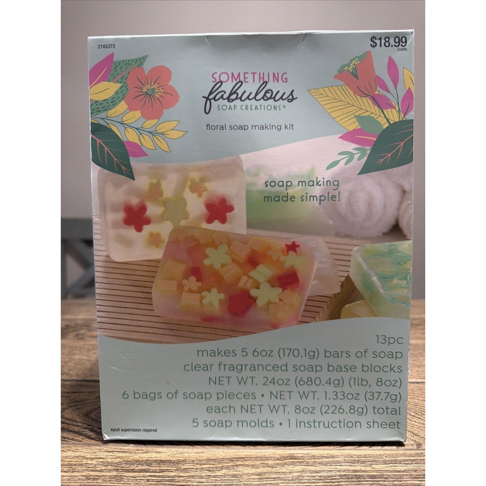 Something Fabulous Floral Soap Making Kit Melt & Pour Glycerin Base Soap Craft